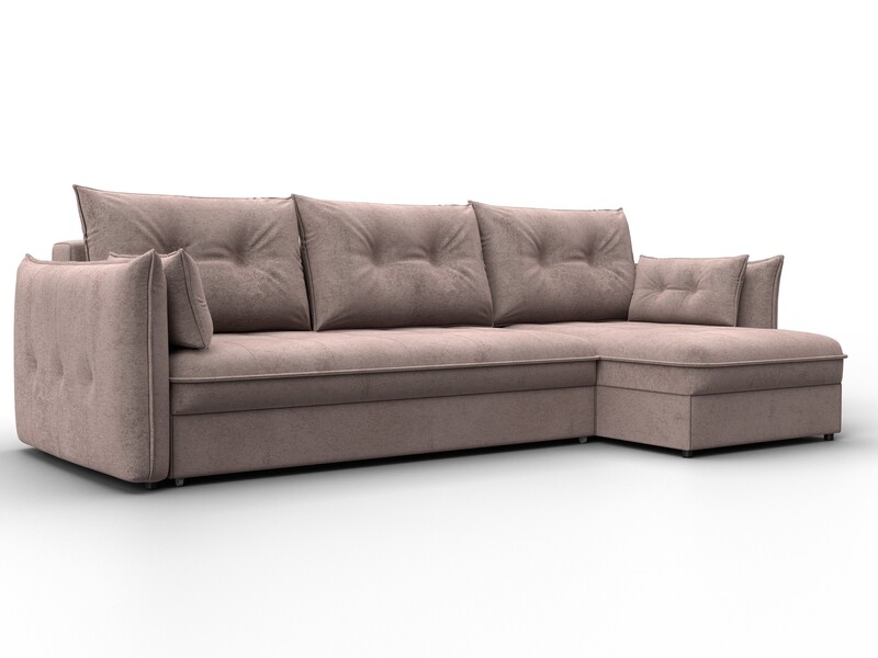 Диван угловой Лига-100 НПБ угол универсальный, Велюр, TOWER 05 бежевый