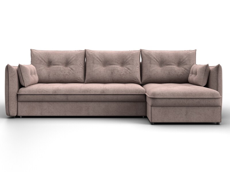 Диван угловой Лига-100 НПБ угол универсальный, Велюр, TOWER 05 бежевый