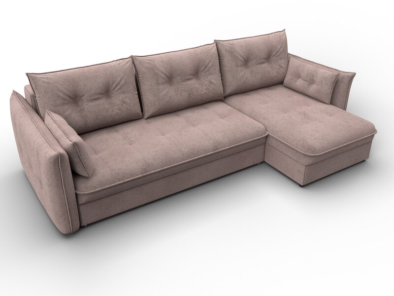 Диван угловой Лига-100 НПБ угол универсальный, Велюр, TOWER 05 бежевый