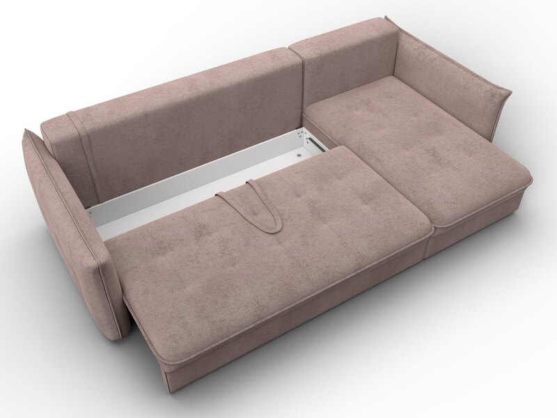 Диван угловой Лига-100 НПБ угол универсальный, Велюр, TOWER 05 бежевый