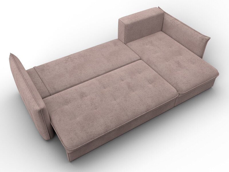 Диван угловой Лига-100 НПБ угол универсальный, Велюр, TOWER 05 бежевый