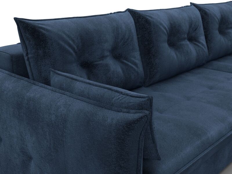 Диван угловой Лига-100 НПБ угол универсальный, Велюр, TOWER 13 синий