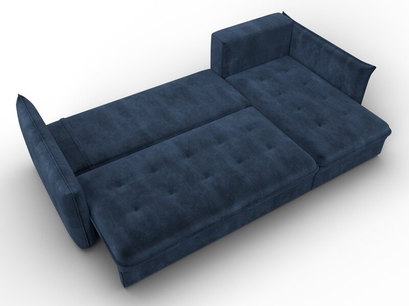 Диван угловой Лига-100 НПБ угол универсальный, Велюр, TOWER 13 синий