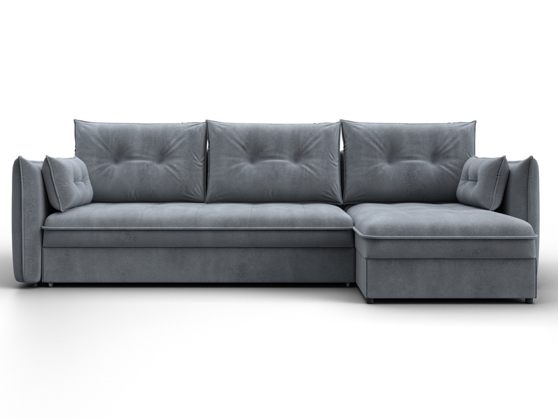 Диван угловой Лига-100 НПБ угол универсальный, Велюр, TOWER 10 серый