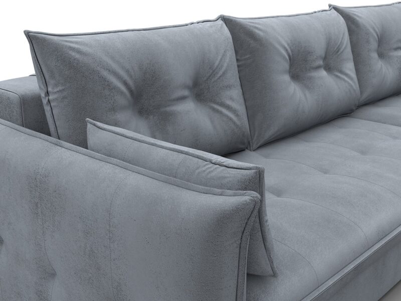 Диван угловой Лига-100 НПБ угол универсальный, Велюр, TOWER 10 серый