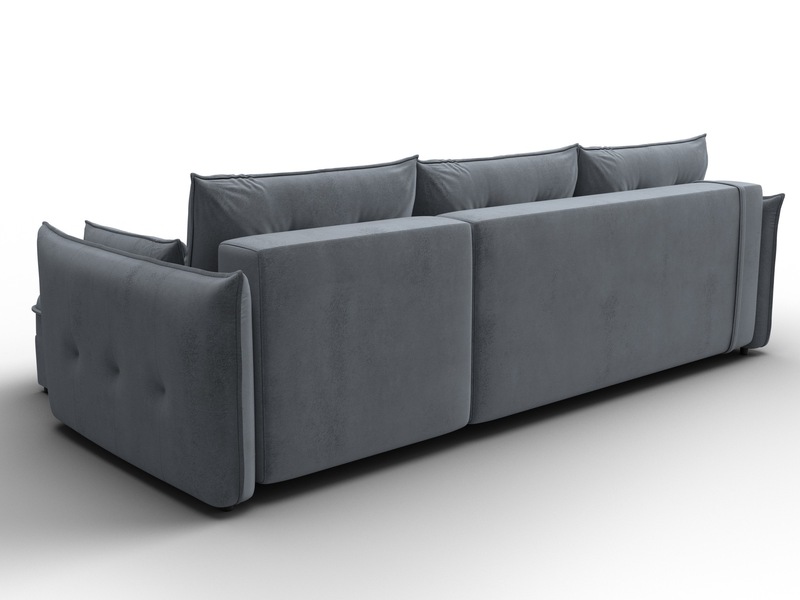 Диван угловой Лига-100 НПБ угол универсальный, Велюр, TOWER 10 серый