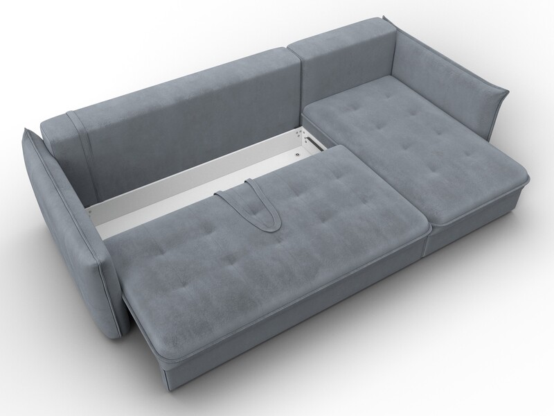 Диван угловой Лига-100 НПБ угол универсальный, Велюр, TOWER 10 серый