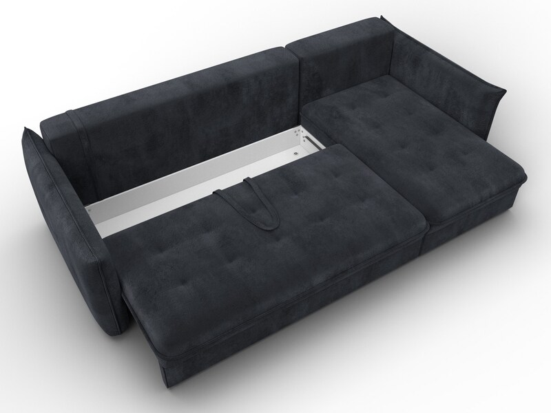 Диван угловой Лига-100 НПБ угол универсальный, Велюр, TOWER 11 темно-серый