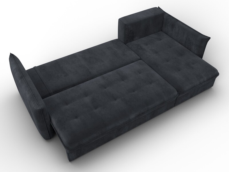 Диван угловой Лига-100 НПБ угол универсальный, Велюр, TOWER 11 темно-серый