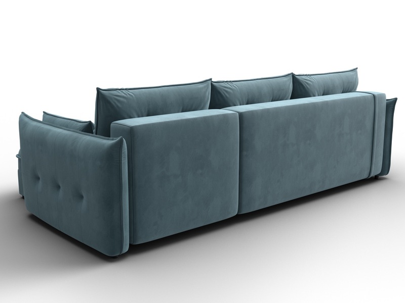 Диван угловой Лига-100 НПБ угол универсальный, Велюр, SEVEN 113 бирюзовый