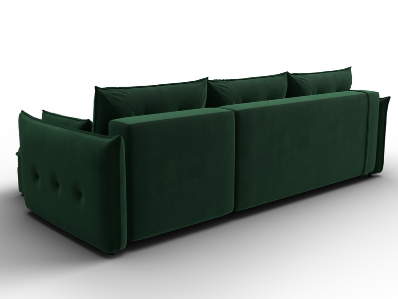 Диван угловой Лига-100 НПБ угол универсальный, Велюр, SEVEN 626 зеленый