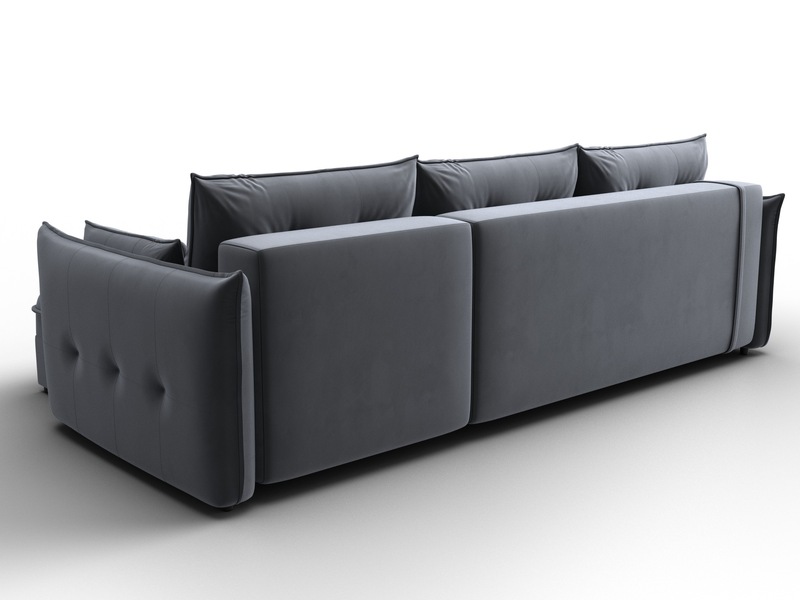 Диван угловой Лига-100 НПБ угол универсальный, Велюр, SEVEN 17 серый