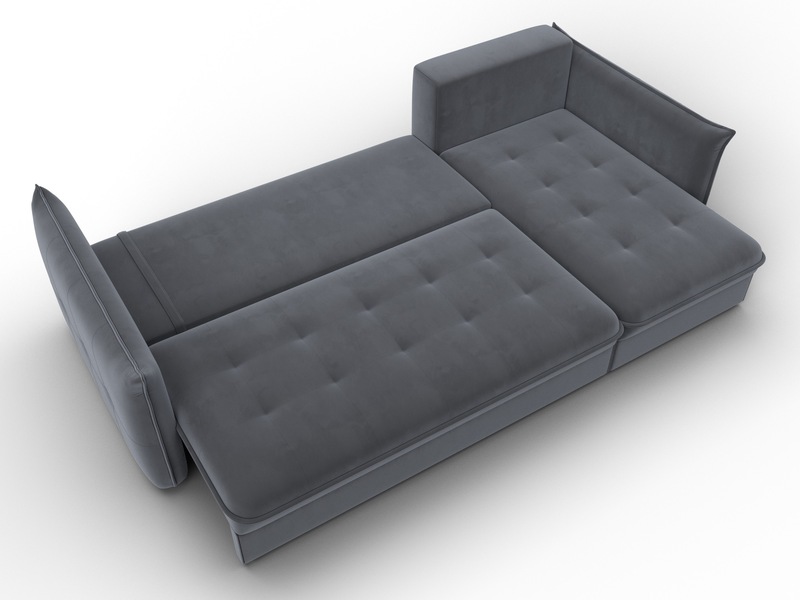 Диван угловой Лига-100 НПБ угол универсальный, Велюр, SEVEN 17 серый