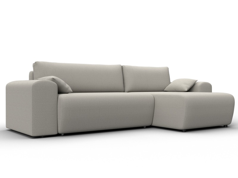 Диван угловой Лига-099 угол универсальный, Рогожка, Амур 02 бежевый