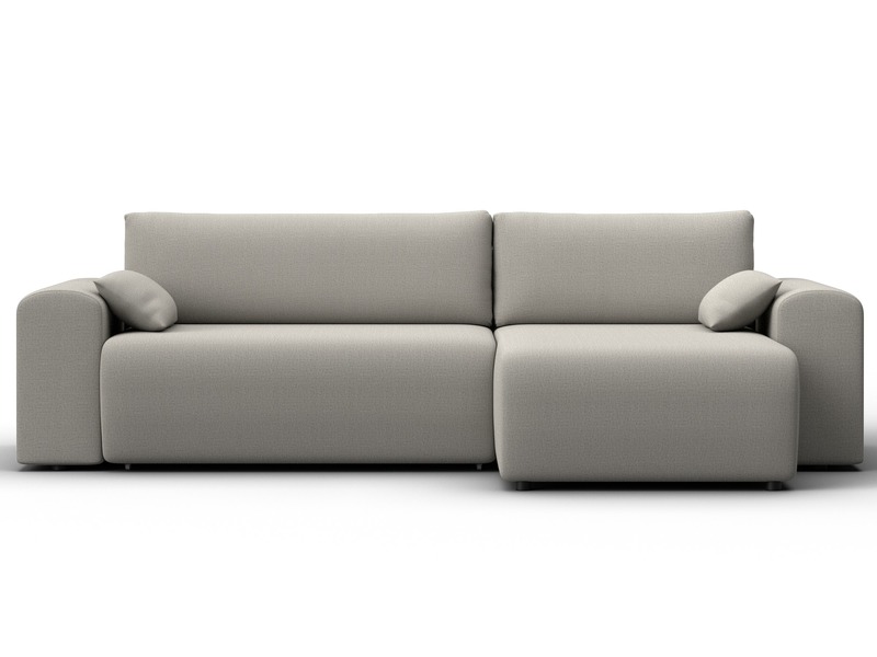 Диван угловой Лига-099 угол универсальный, Рогожка, Амур 02 бежевый