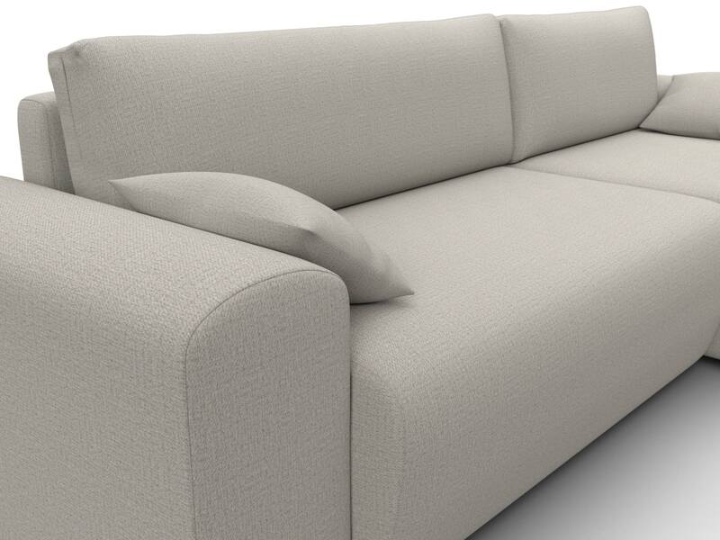 Диван угловой Лига-099 угол универсальный, Рогожка, Амур 02 бежевый