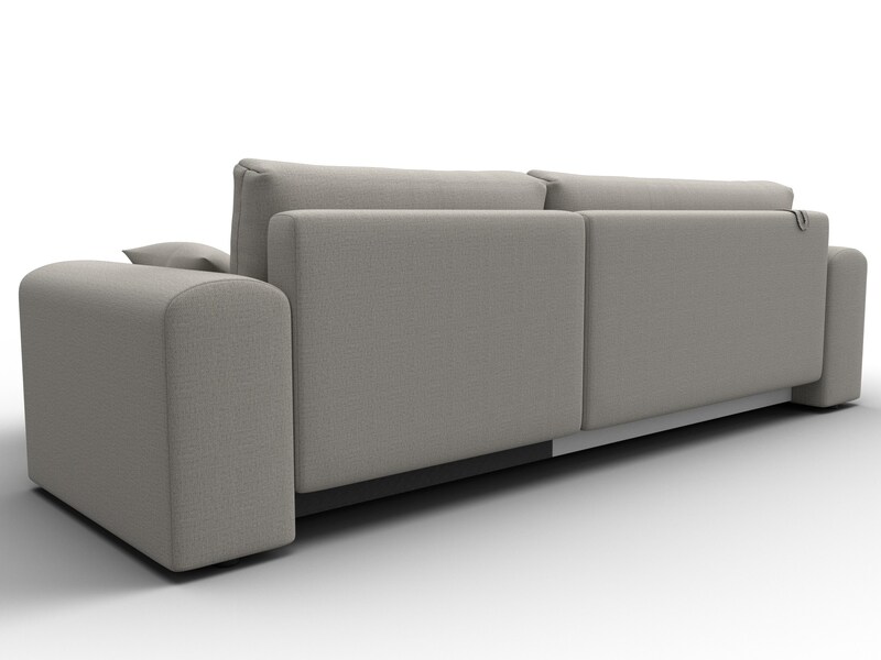 Диван угловой Лига-099 угол универсальный, Рогожка, Амур 02 бежевый