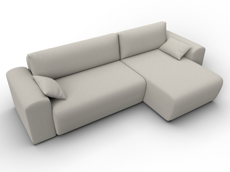 Диван угловой Лига-099 угол универсальный, Рогожка, Амур 02 бежевый