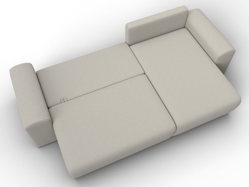 Диван угловой Лига-099 угол универсальный, Рогожка, Амур 02 бежевый