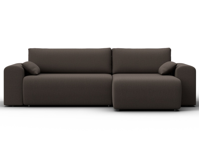 Диван угловой Лига-099 угол универсальный, Рогожка, Амур 05 коричневый