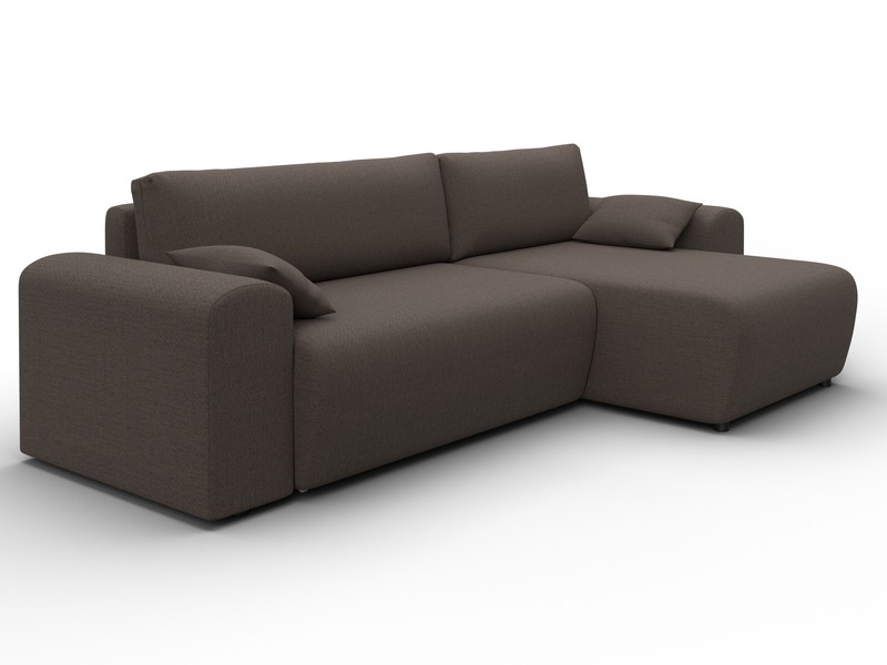 Диван угловой Лига-099 угол универсальный, Рогожка, Амур 05 коричневый