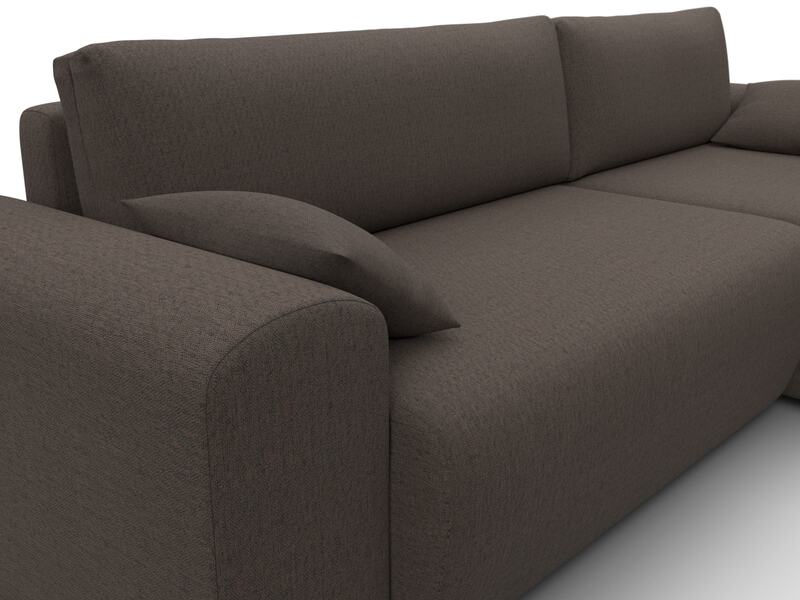 Диван угловой Лига-099 угол универсальный, Рогожка, Амур 05 коричневый