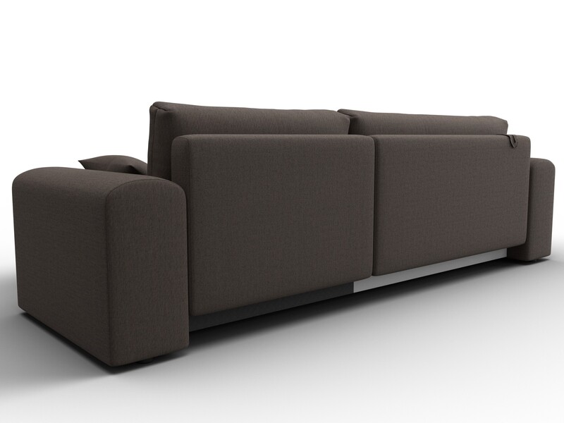 Диван угловой Лига-099 угол универсальный, Рогожка, Амур 05 коричневый