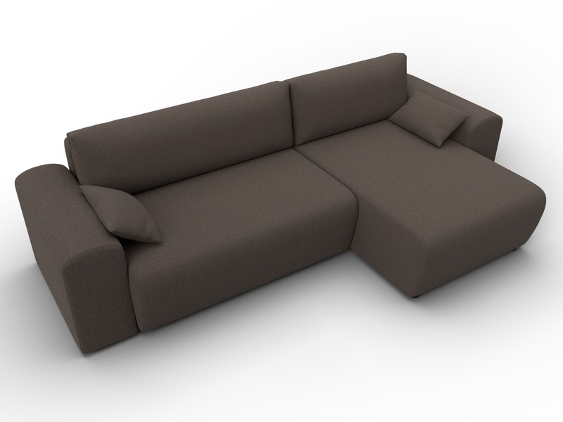 Диван угловой Лига-099 угол универсальный, Рогожка, Амур 05 коричневый