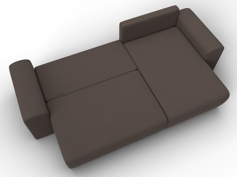 Диван угловой Лига-099 угол универсальный, Рогожка, Амур 05 коричневый