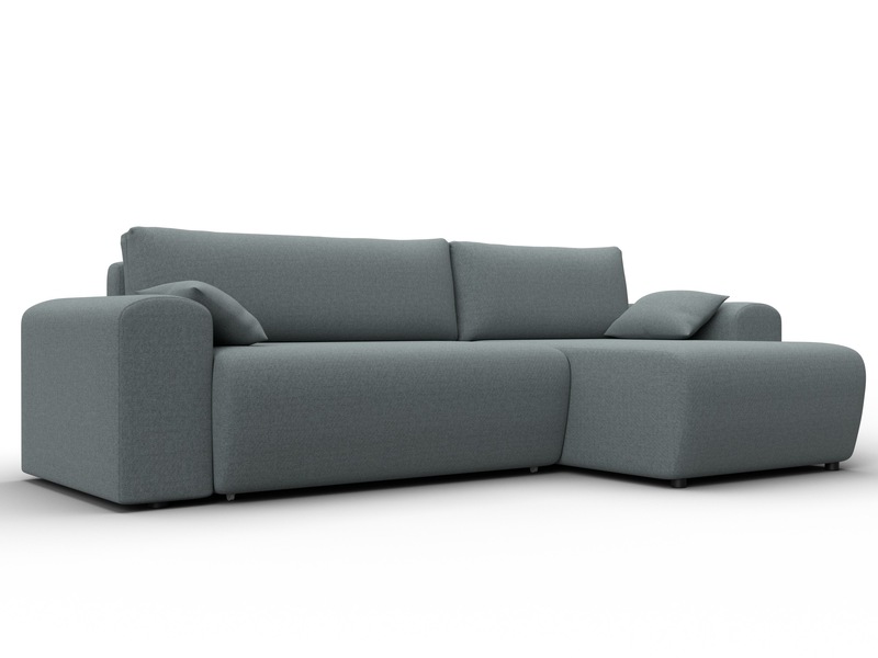 Диван угловой Лига-099 угол универсальный, Рогожка, Амур 07 серый