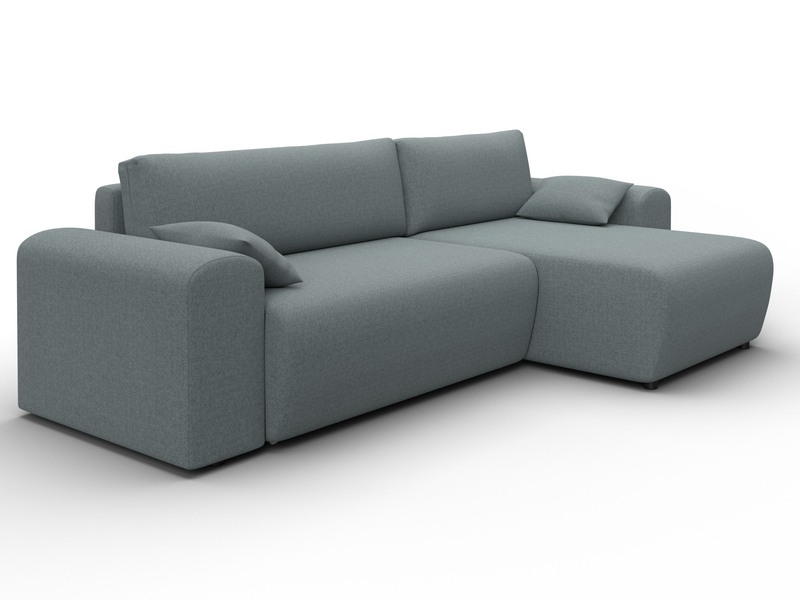 Диван угловой Лига-099 угол универсальный, Рогожка, Амур 07 серый