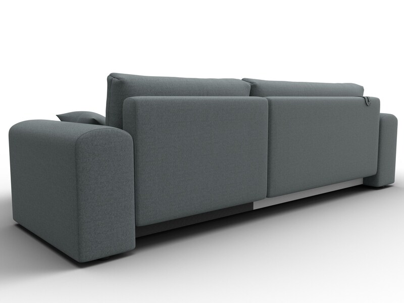 Диван угловой Лига-099 угол универсальный, Рогожка, Амур 07 серый