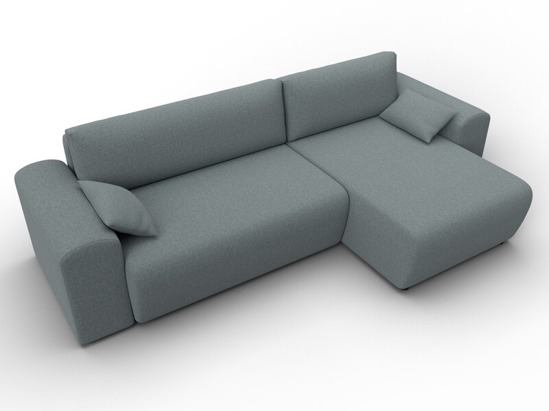 Диван угловой Лига-099 угол универсальный, Рогожка, Амур 07 серый