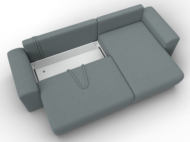 Диван угловой Лига-099 угол универсальный, Рогожка, Амур 07 серый