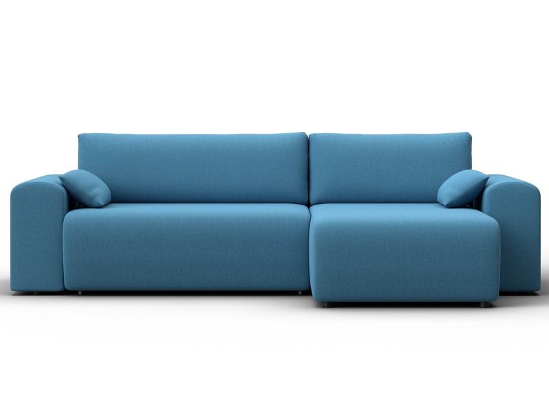 Диван угловой Лига-099 угол универсальный, Рогожка, Амур 10 голубой