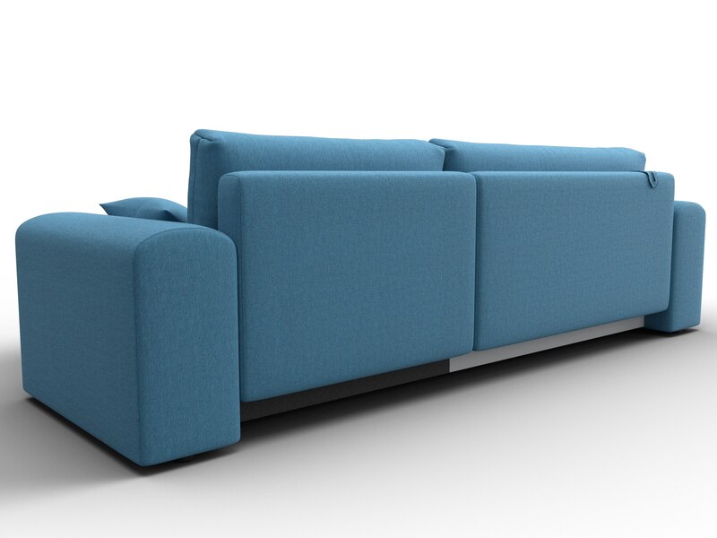 Диван угловой Лига-099 угол универсальный, Рогожка, Амур 10 голубой