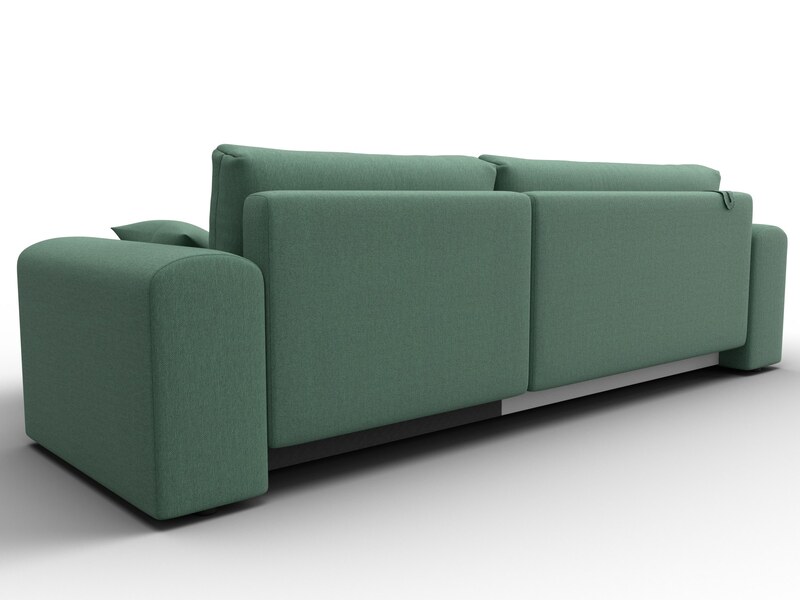 Диван угловой Лига-099 угол универсальный, Рогожка, Амур 11 зеленый