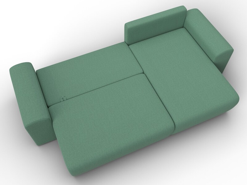 Диван угловой Лига-099 угол универсальный, Рогожка, Амур 11 зеленый