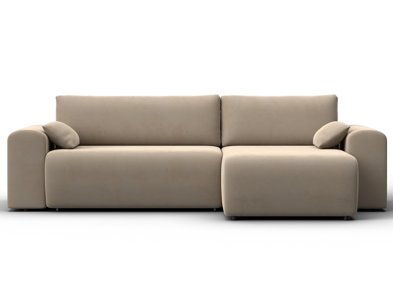 Диван угловой Лига-099 угол универсальный, Велюр, SEVEN 729 бежевый