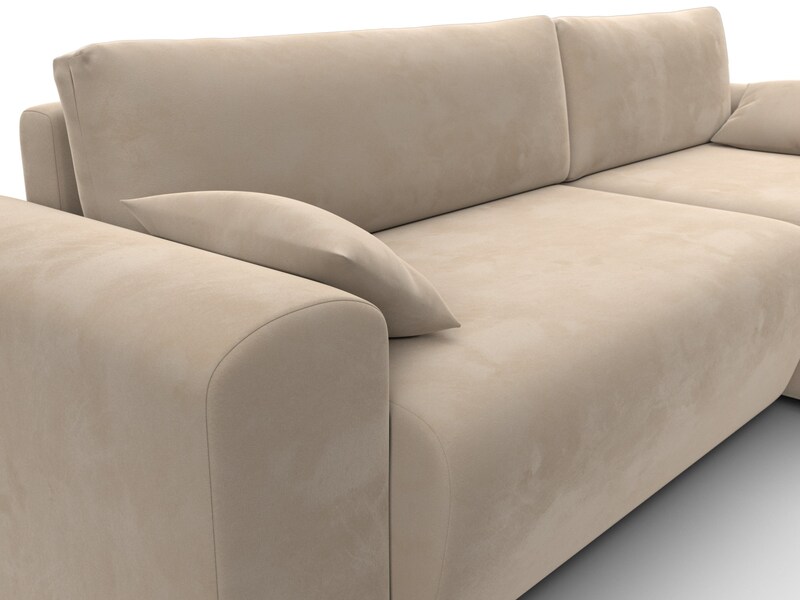 Диван угловой Лига-099 угол универсальный, Велюр, SEVEN 729 бежевый