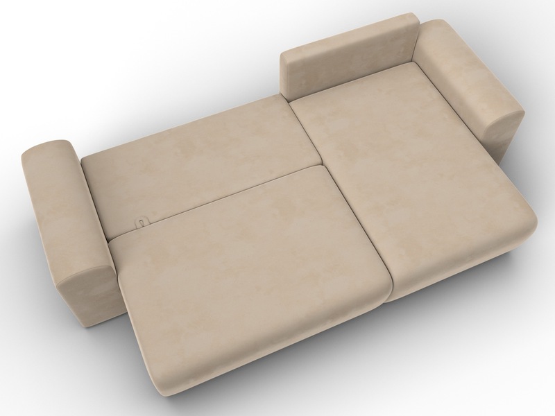 Диван угловой Лига-099 угол универсальный, Велюр, SEVEN 729 бежевый