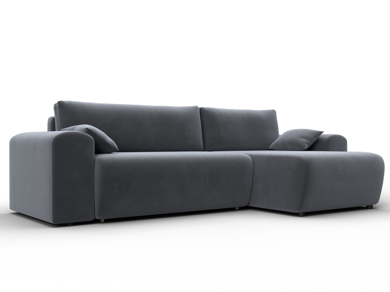 Диван угловой Лига-099 угол универсальный, Велюр, SEVEN 17 серый