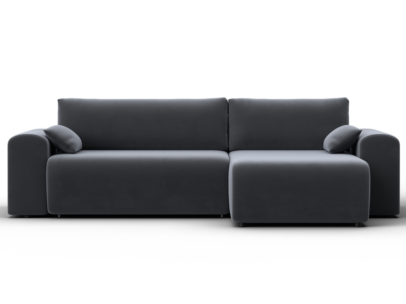 Диван угловой Лига-099 угол универсальный, Велюр, SEVEN 17 серый