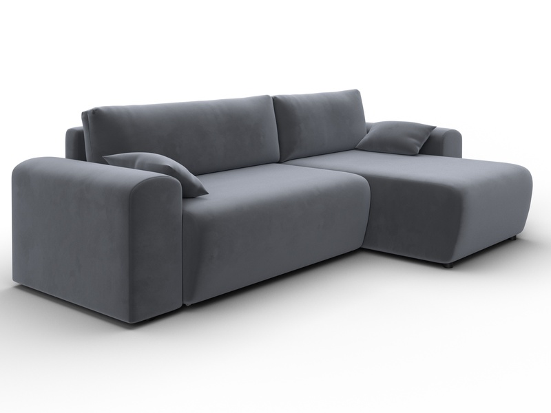 Диван угловой Лига-099 угол универсальный, Велюр, SEVEN 17 серый