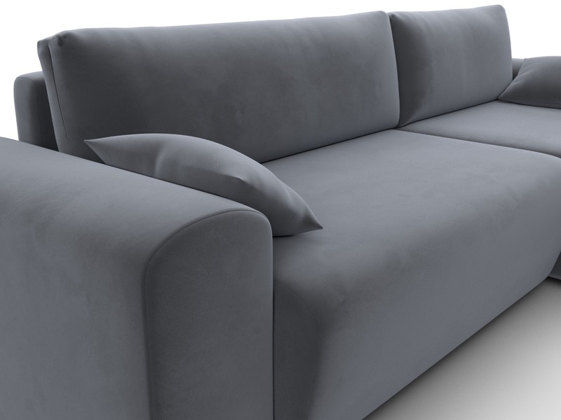 Диван угловой Лига-099 угол универсальный, Велюр, SEVEN 17 серый