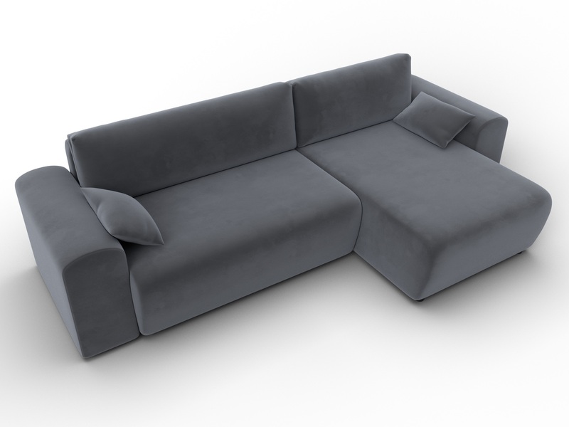 Диван угловой Лига-099 угол универсальный, Велюр, SEVEN 17 серый