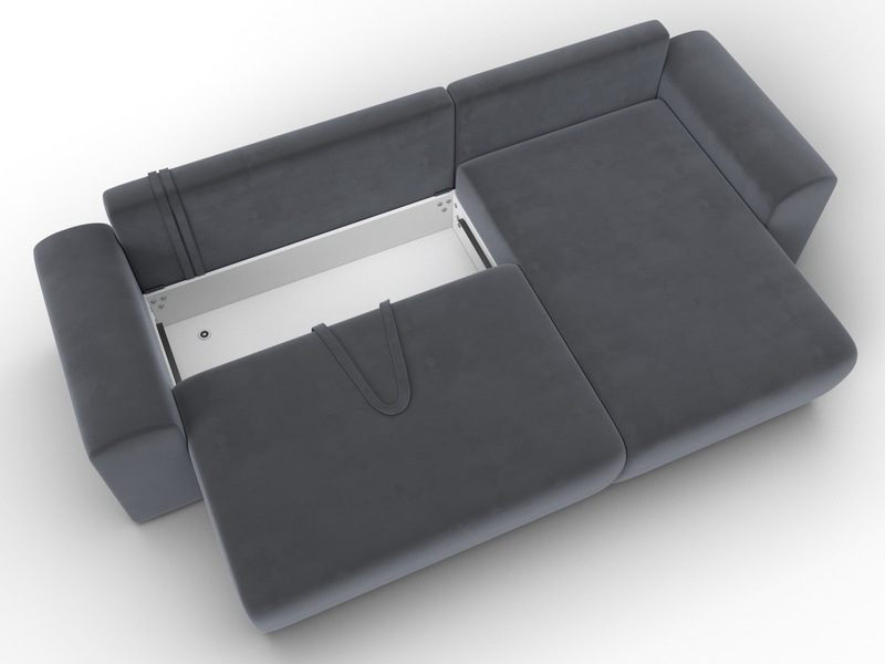 Диван угловой Лига-099 угол универсальный, Велюр, SEVEN 17 серый