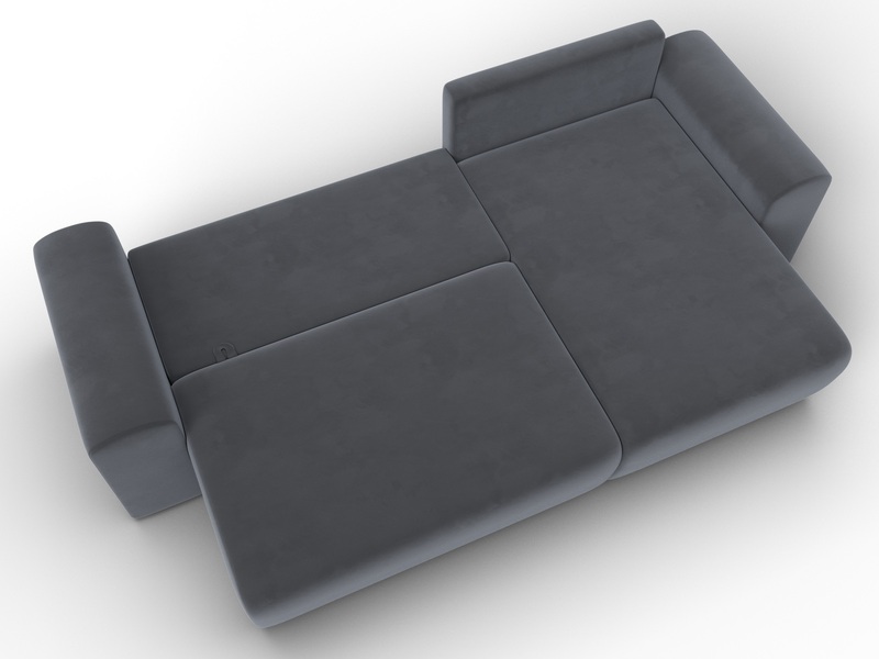 Диван угловой Лига-099 угол универсальный, Велюр, SEVEN 17 серый