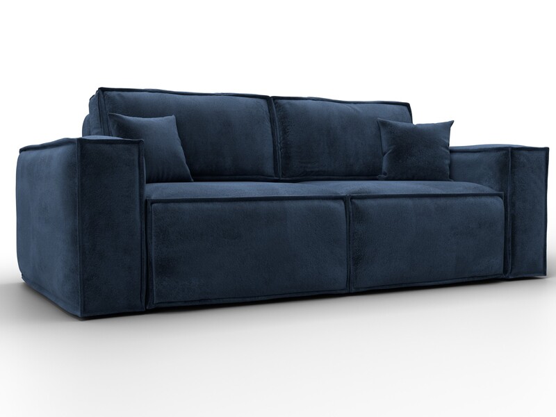 Диван прямой Лига-081 НПБ, Велюр, TOWER 13 синий