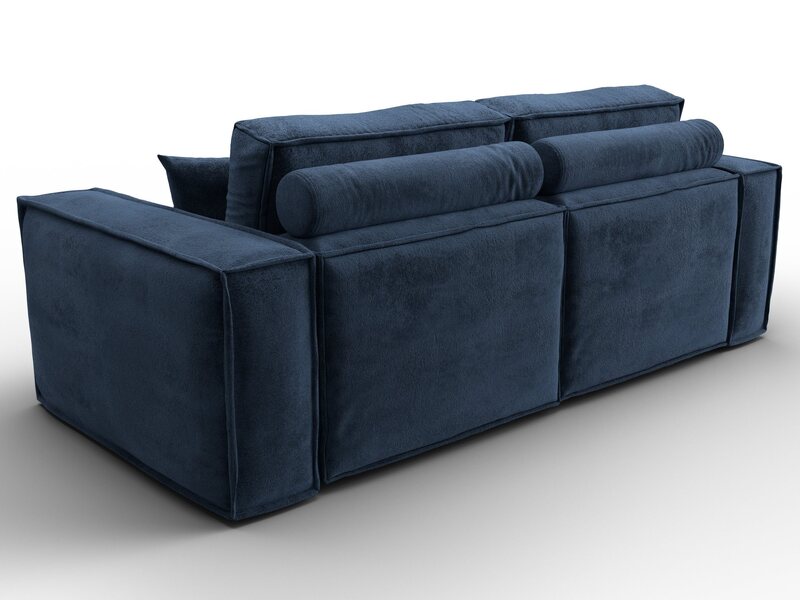 Диван прямой Лига-081 НПБ, Велюр, TOWER 13 синий